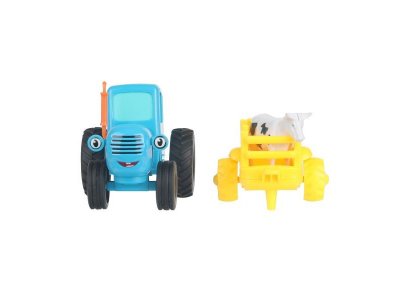 Машина Технопарк Синий трактор с телегой и коровой 1-00468601_5