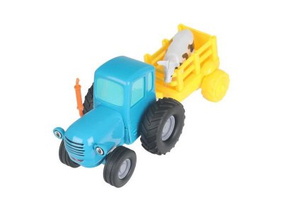 Машина Технопарк Синий трактор с телегой и коровой 1-00468601_9