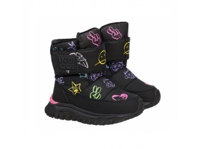 Сапоги зимние Indigo Kids черный/мультиколор 100468705