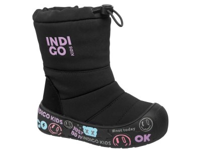 Ботинки зимние Indigo Kids черный/сиреневый 100468727
