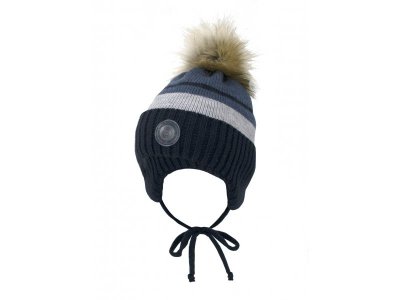 Шапка ушанка Marhatter темно-синий/светло-серый 100468797