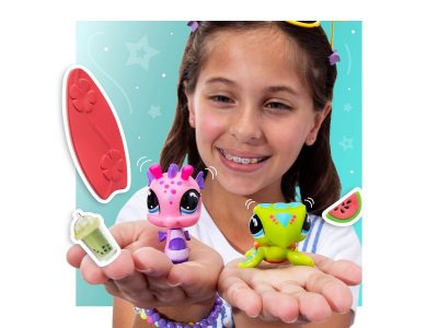 Набор игровой Littlest Pet Shop Пара друзей Пляжные приключения 2 фигурки: Морской конек и Черепашка 1-00469172_3