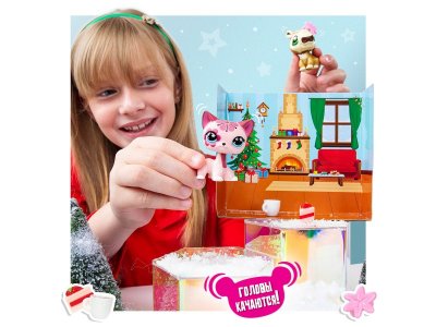 Набор игровой Littlest Pet Shop Праздники Рождественские Каникулы 2 фигурки: Капибара и Короткошерст 1-00469175_6