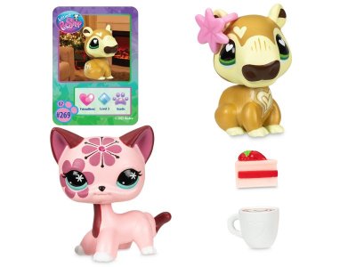 Набор игровой Littlest Pet Shop Праздники Рождественские Каникулы 2 фигурки: Капибара и Короткошерст разноцветный 100469175