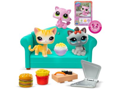 Набор игровой Littlest Pet Shop Обед с друзьями: три фигурки мини-животных с акс. разноцветный 100469184