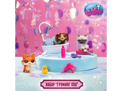 Набор игровой Littlest Pet Shop Груминг спа: три фигурки мини-животных с акс. 1-00469185_2