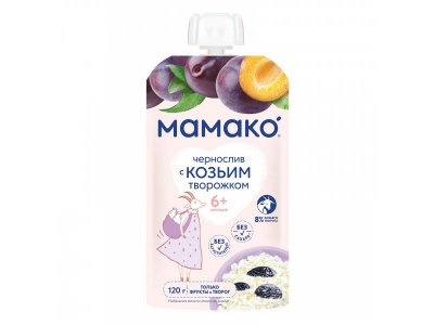 Пюре Мамако Чернослив с козьим творожком с 6 мес., 120 г дой-пак 1-00469291_3