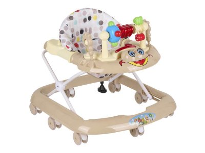 Ходунки Indigo Игротека С музыкальные, 8 силиконовых колес, свет, стопоры бежевый 100469326