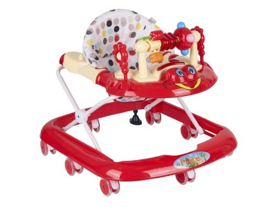 Ходунки Indigo Игротека С музыкальные, 8 силиконовых колес, свет, стопоры красный 100469328