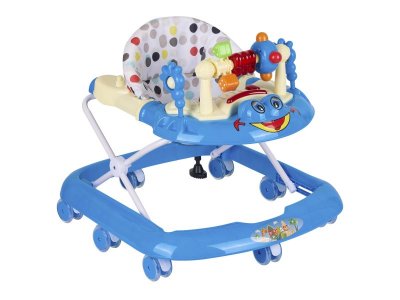 Ходунки Indigo Игротека С музыкальные, 8 силиконовых колес, свет, стопоры синий 100469330