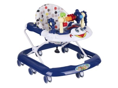 Ходунки Indigo Игротека С музыкальные, 8 силиконовых колес, свет, стопоры темно-синий 100469331