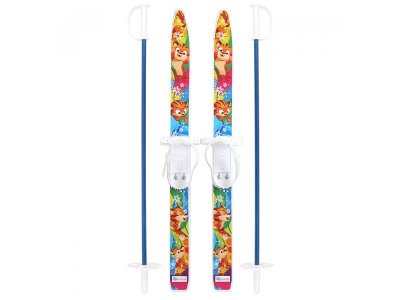 Лыжи детские Цикл Лыжики-пыжики Тигренок, мягкое крепление, с палками, 75 см 100469488