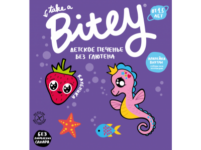 Печенье безглютеновое Take a Bitey Клубника, 125 г 100346303
