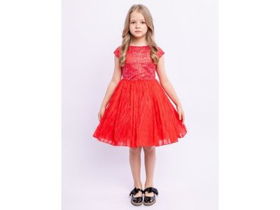 Платье Пуговка Николь красный 100470960