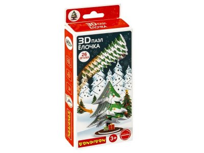Новогодний набор Bondibon Пазл 3D Ёлочка 1-00470103_2