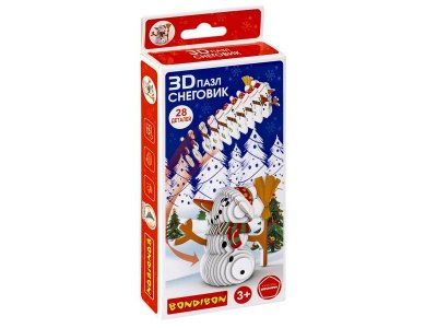 Новогодний набор Bondibon Пазл 3D Снеговик 1-00470104_2