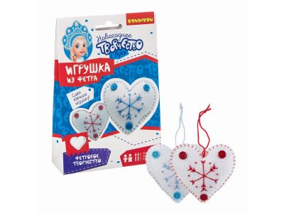 Набор для творчества Bondibon Ёлочные игрушки из фетра своими руками Сердечки 1-00470105_4