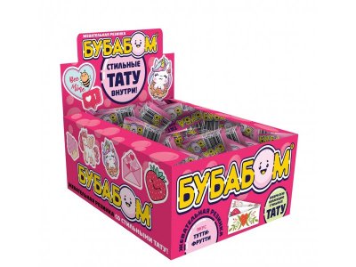 Резинка жевательная Бубабом Тутти-фрутти с татуировкой для девочек 4 г 1-00469694_2