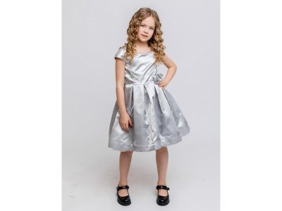 Платье Пуговка Регина светло-серый 100471297