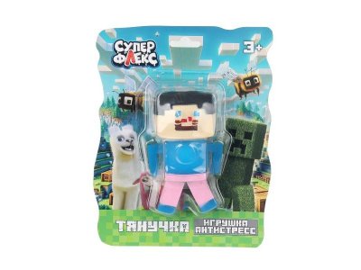 Игрушка-антистресс Супер Флекс Тянучка пиксельный персонаж в синем свитере 1-00469522_6