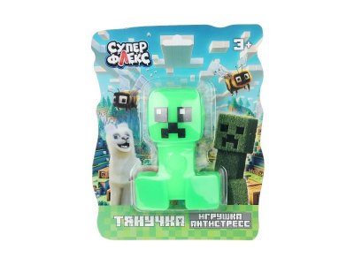 Игрушка-антистресс Супер Флекс Тянучка пиксельный персонаж зеленый человечек 1-00469524_6