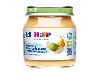 Десерт молочный Hipp с яблоками, грушами и злаками с 5 мес., 100 г 1-00471423_5
