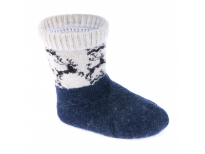 Носки Eurowool бело-синий с оленями 100471398
