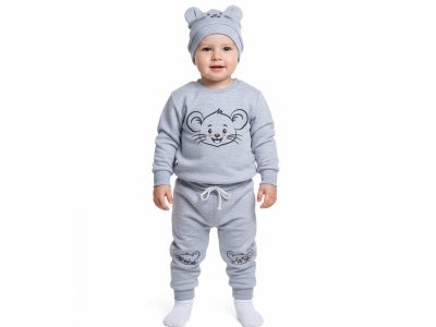 Свитшот Leratutti Мышонок серый меланж 100467049