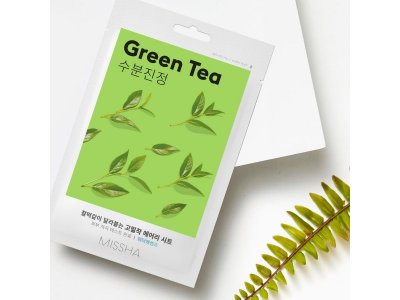 Маска для лица Missha успокаивающая с экстрактом зеленого чая для сухой кожи 19 г 1-00471459_4