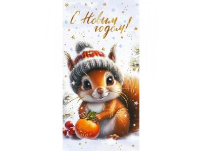 Конверт для денег Milend С Новым годом. Белый мишка и Белочка 1-00469700_2