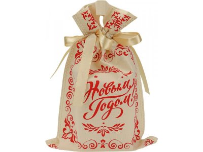 Мешочек для подарков Milend Расписной узор 20*30 см бежевый 100469713