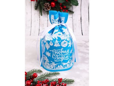 Мешочек Milend Новогоднее настроение 24*18*9 см голубой 100469714