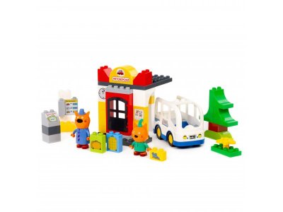 Конструктор Полесье Макси Три кота Автовокзал 43 элемента 1-00471466_3