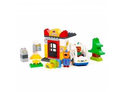 Конструктор Полесье Макси Три кота Автовокзал 43 элемента 1-00471466_4