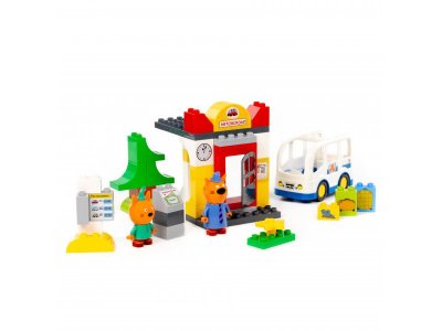 Конструктор Полесье Макси Три кота Автовокзал 43 элемента 1-00471466_6