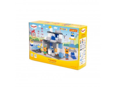 Конструктор Полесье Макси Три кота Аэродром 69 элементов 1-00471467_2