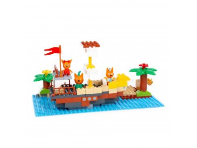 Конструктор Полесье Макси Три кота В поисках сокровищ 112 элементов 1-00471468_3