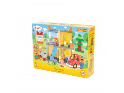 Конструктор Полесье Макси Три кота Дом котов 102 элемента 100471469