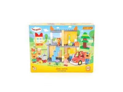 Конструктор Полесье Макси Три кота Дом котов 102 элемента 1-00471469_8