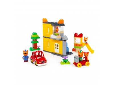 Конструктор Полесье Макси Три кота Дом котов 102 элемента 1-00471469_7