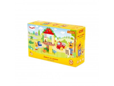 Конструктор Полесье Макси Три кота Домик на дереве 52 элемента 100471470