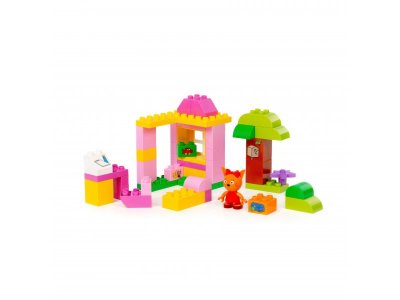 Конструктор Полесье Макси Три кота Карамелька и домик 44 элемента 1-00471473_5