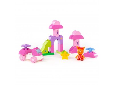 Конструктор Полесье Макси Три кота Карамелька на машинке 28 элементов 1-00471474_6