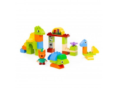 Конструктор Полесье Макси Три кота Компот и выставка динозавров 39 элементов 1-00471475_3