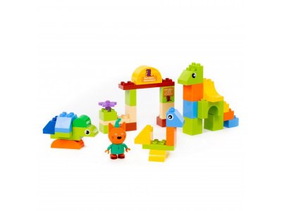 Конструктор Полесье Макси Три кота Компот и выставка динозавров 39 элементов 1-00471475_4