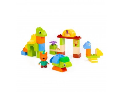 Конструктор Полесье Макси Три кота Компот и выставка динозавров 39 элементов 1-00471475_5