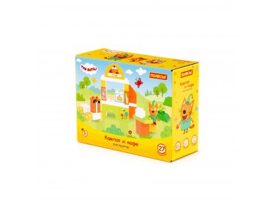 Конструктор Полесье Макси Три кота Компот и кафе 27 элементов 100471476