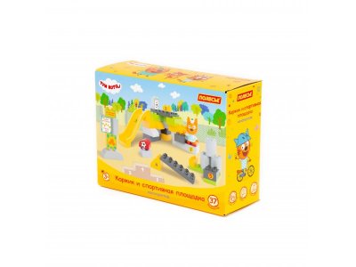 Конструктор Полесье Макси Три кота Коржик и спортивная площадка 37 элементов 100471477