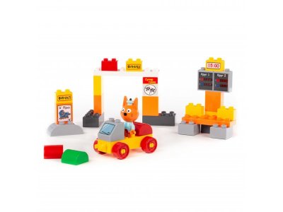 Конструктор Полесье Макси Три кота Коржик на автогонках 33 элемента 1-00471478_3