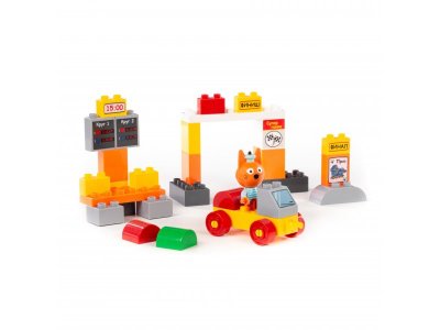 Конструктор Полесье Макси Три кота Коржик на автогонках 33 элемента 1-00471478_5